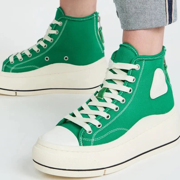 R13 Vibrant Green Platform Sneakers - Picture 1 of 11